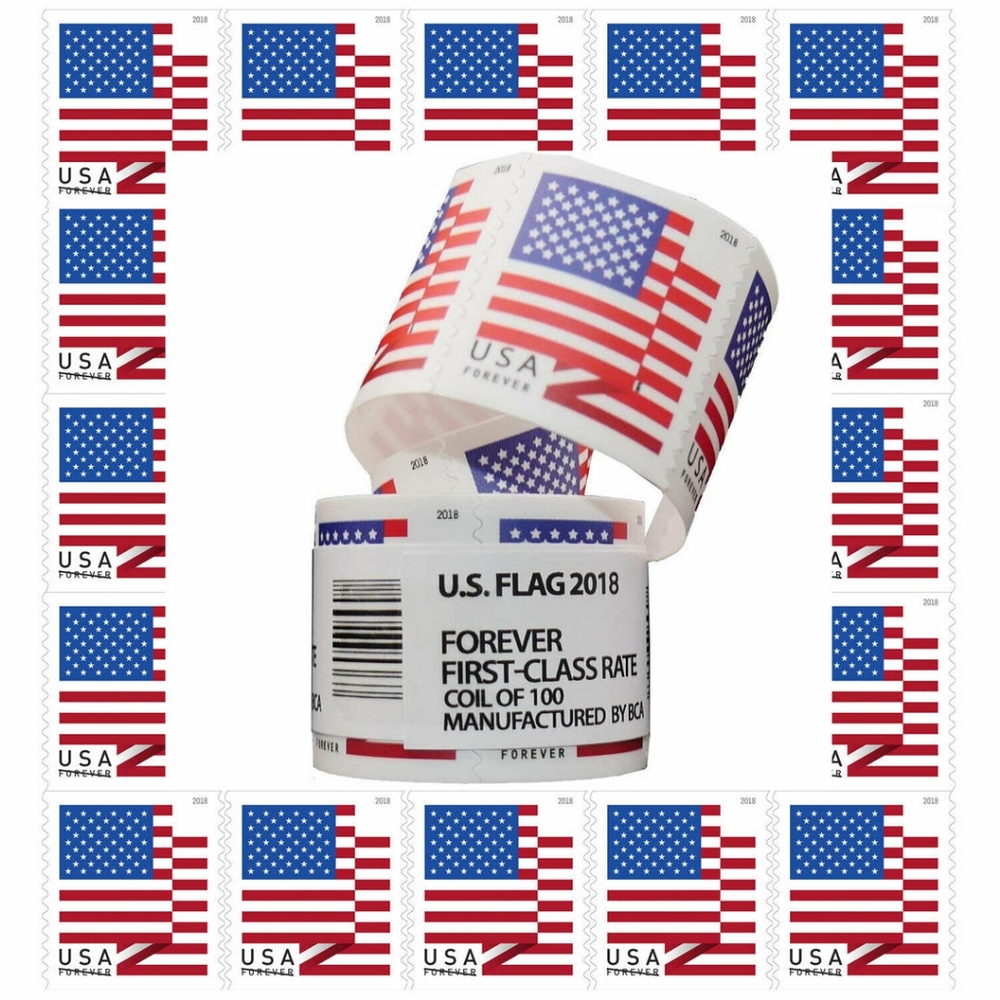 Roll‎ Of 100 Forever 2018 Flag Stamps First Class Postage USPS Stamp Mail